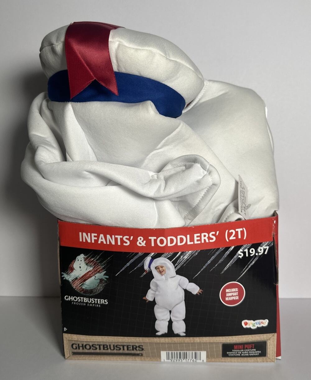 Ghostbusters Puft Infants Toddlers Size 2T Padded Jumpsuit Head Disguise New